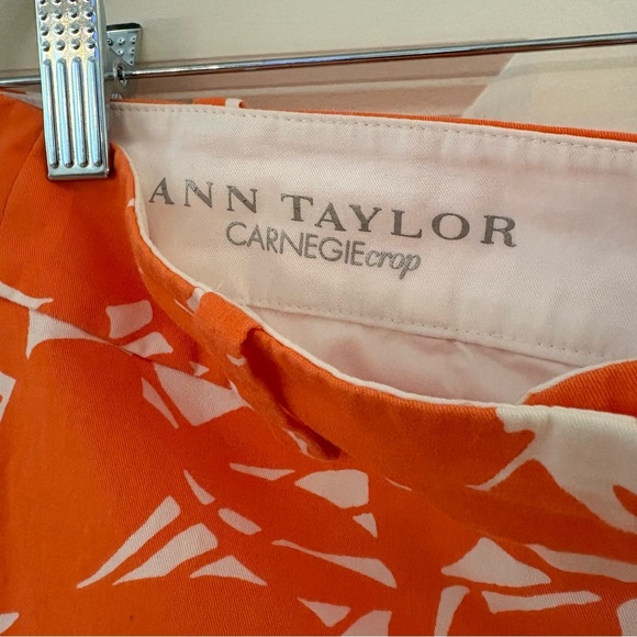 Ann Taylor Orange and White Carnegie Crop Pants - Size 8 - Picture 5 of 7